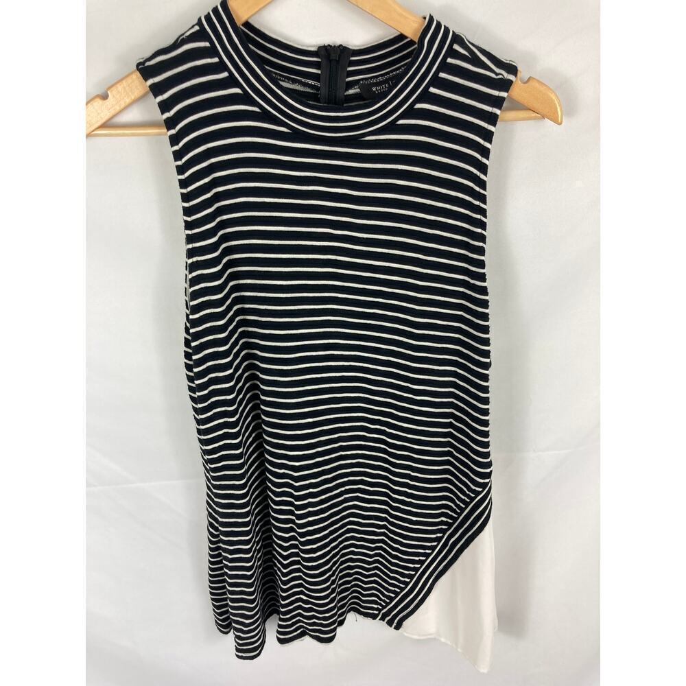 WHBM Striped Mixed Media High Neck Tank Size XL